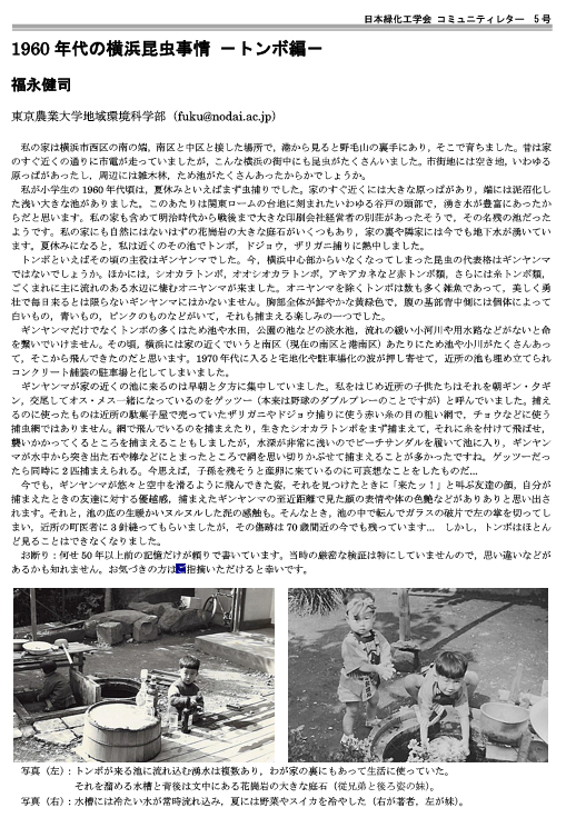 005-05 1960年代の横浜昆虫事情 ―トンボ編―